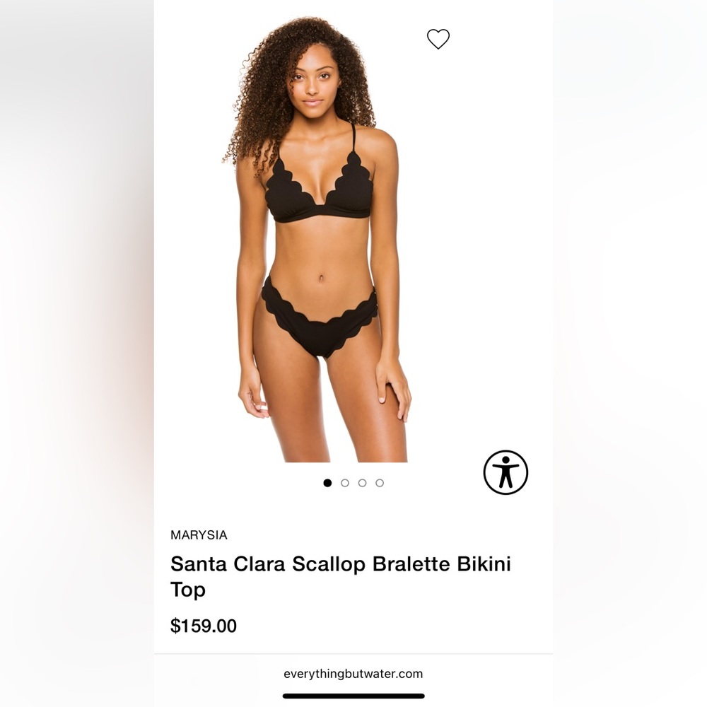 Marysia Swim Black Scallop Bikini Top